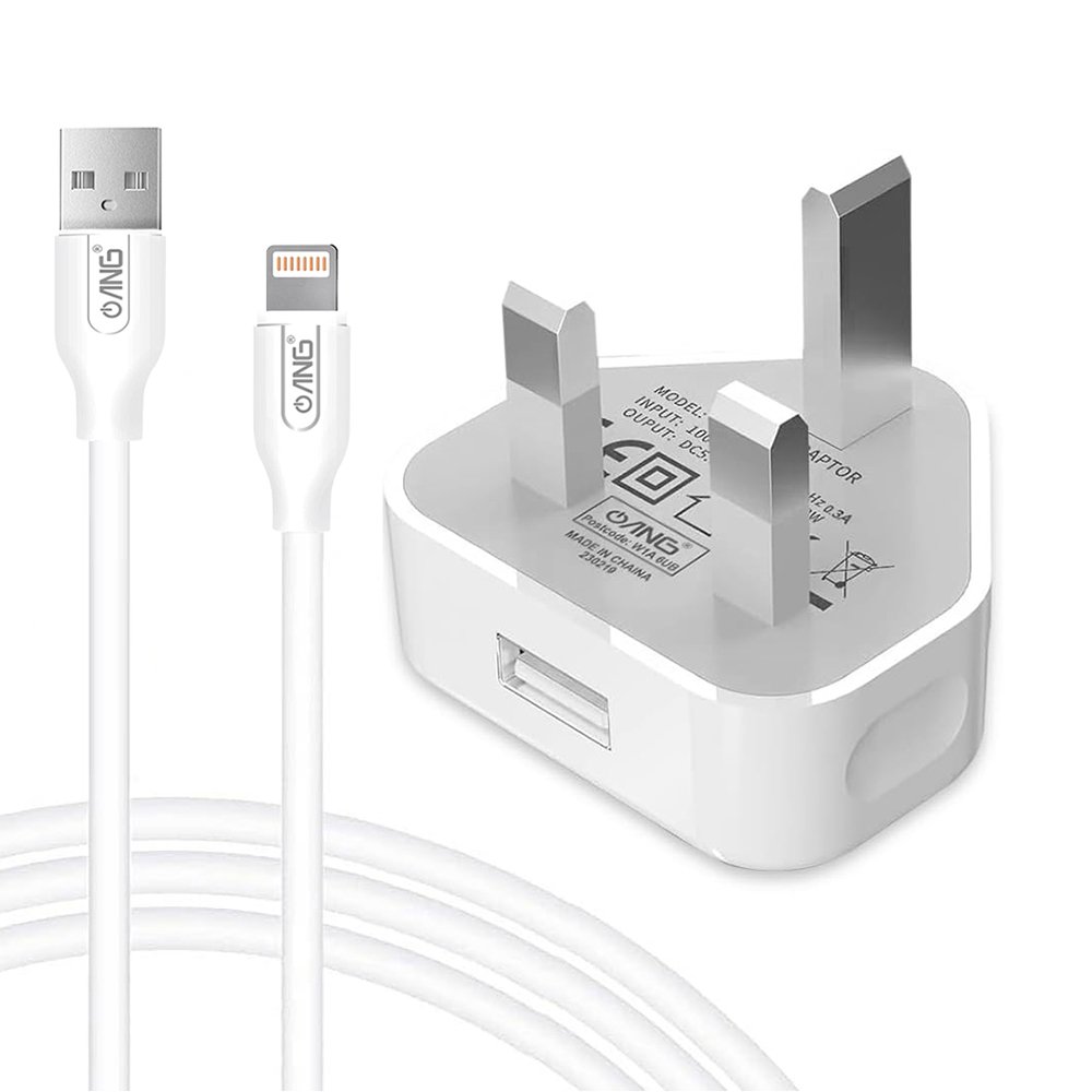 255B ANG TC05A Single USB Adaptor 2.1A With Lightning Cable ANG TC05A-2