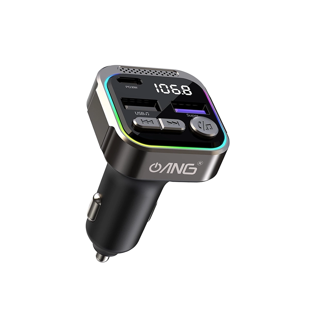 34A ANG FT-02 Single PD 30W + Dual QC3.0 18W In Car Bluetooth FM Transmitter 12V 34A ANG FT-02 Single PD 30W + Dual QC3.0 18W In Car Bluetooth FM Transmitter 12V